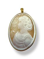 Pendant Mandile 1922 Woman Cammei  in Silver Conchiglia 2MCICM66